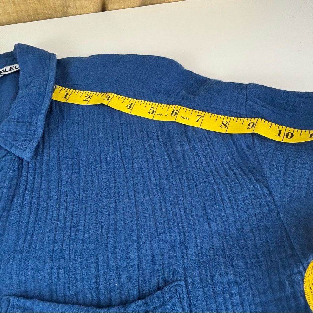 Code Bleu Deep Blue Button-Down 100% cotton Shirt L - Picture 13 of 16